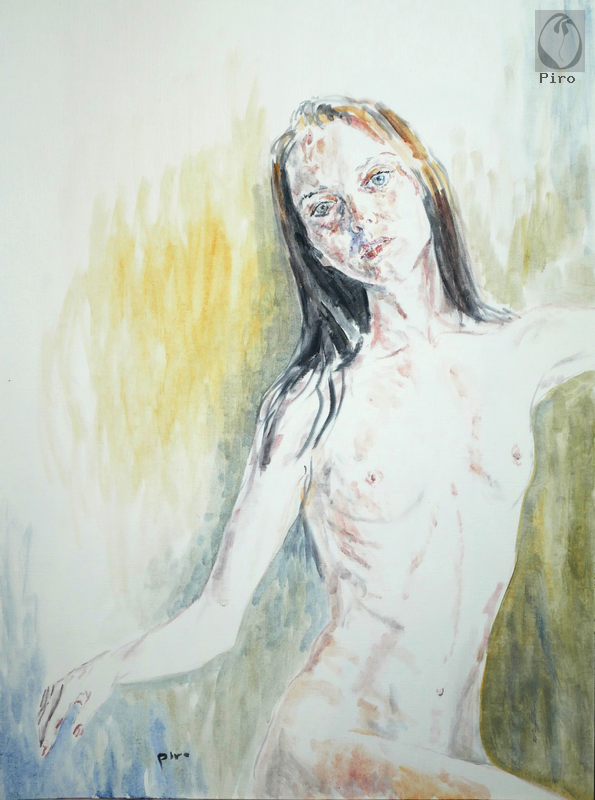 oil on paper - olio su carta di Piro